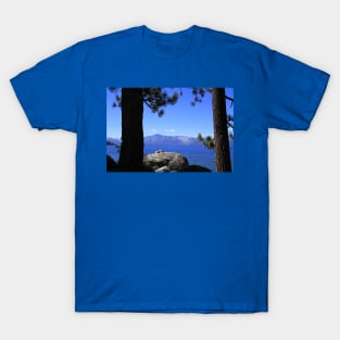 Lake Tahoe California with trees and blue water T-Shirt